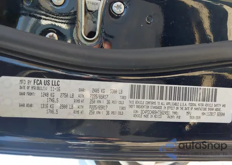 2017 Dodge Journey Se z USA, uszkodzony, nr VIN 3C4PDCAB9HT562451